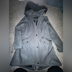 GUESS Women's Charcoal Trench Coat